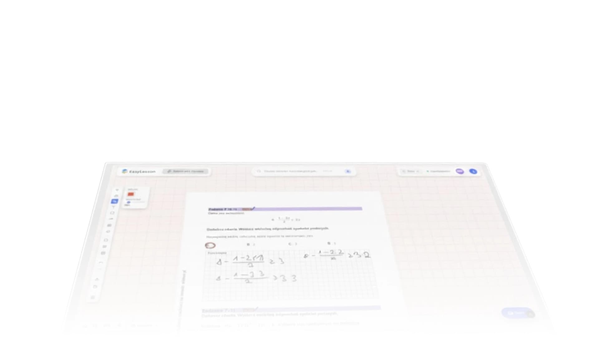 Przykladowy widok tablicy EasyLesson